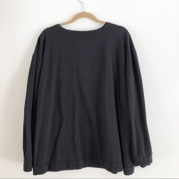 Lane Bryant Black Distressed Sequin Round Neck Sweatshirt Size 26/28 - Picture 6 of 8